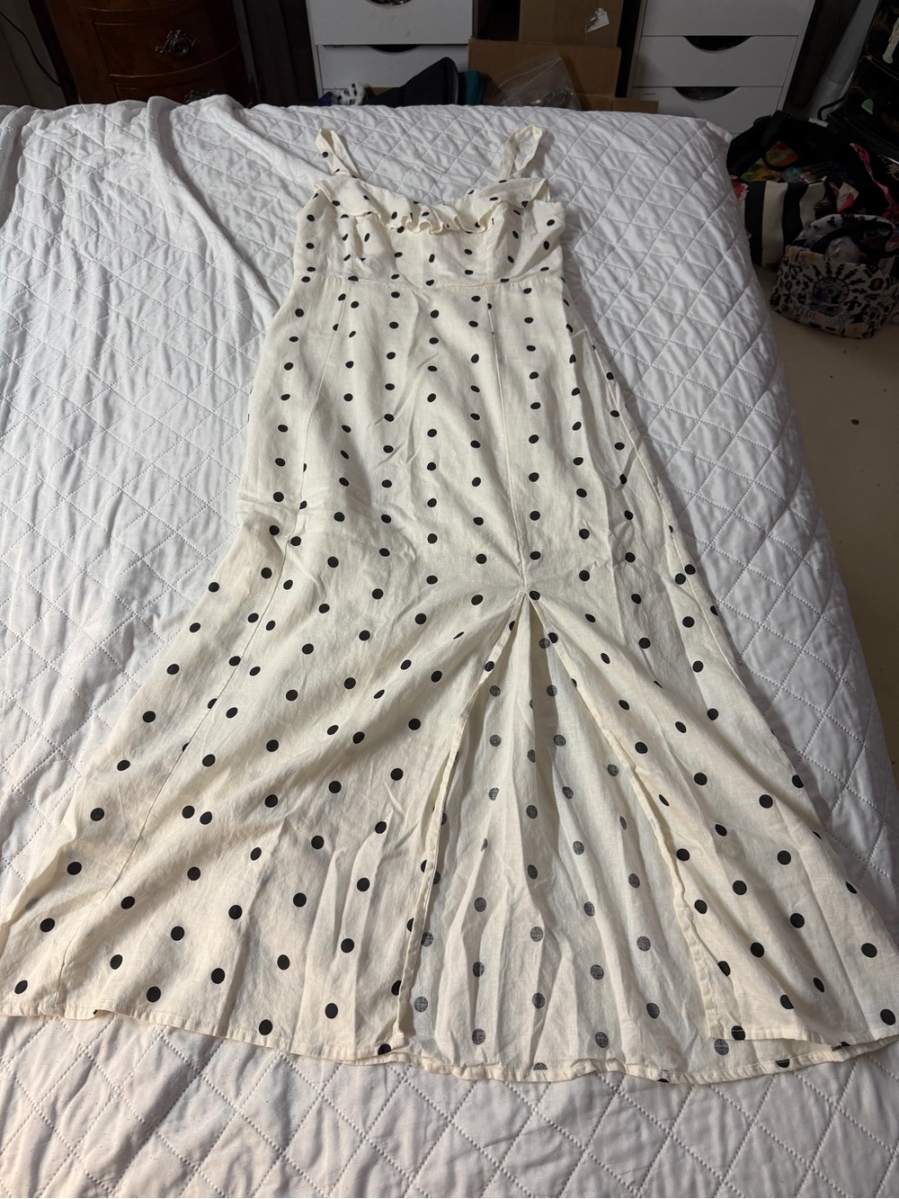 Old Navy size M White Polka Dot Ruffle Sundress - Classic Summer Style - Picture 6 of 11